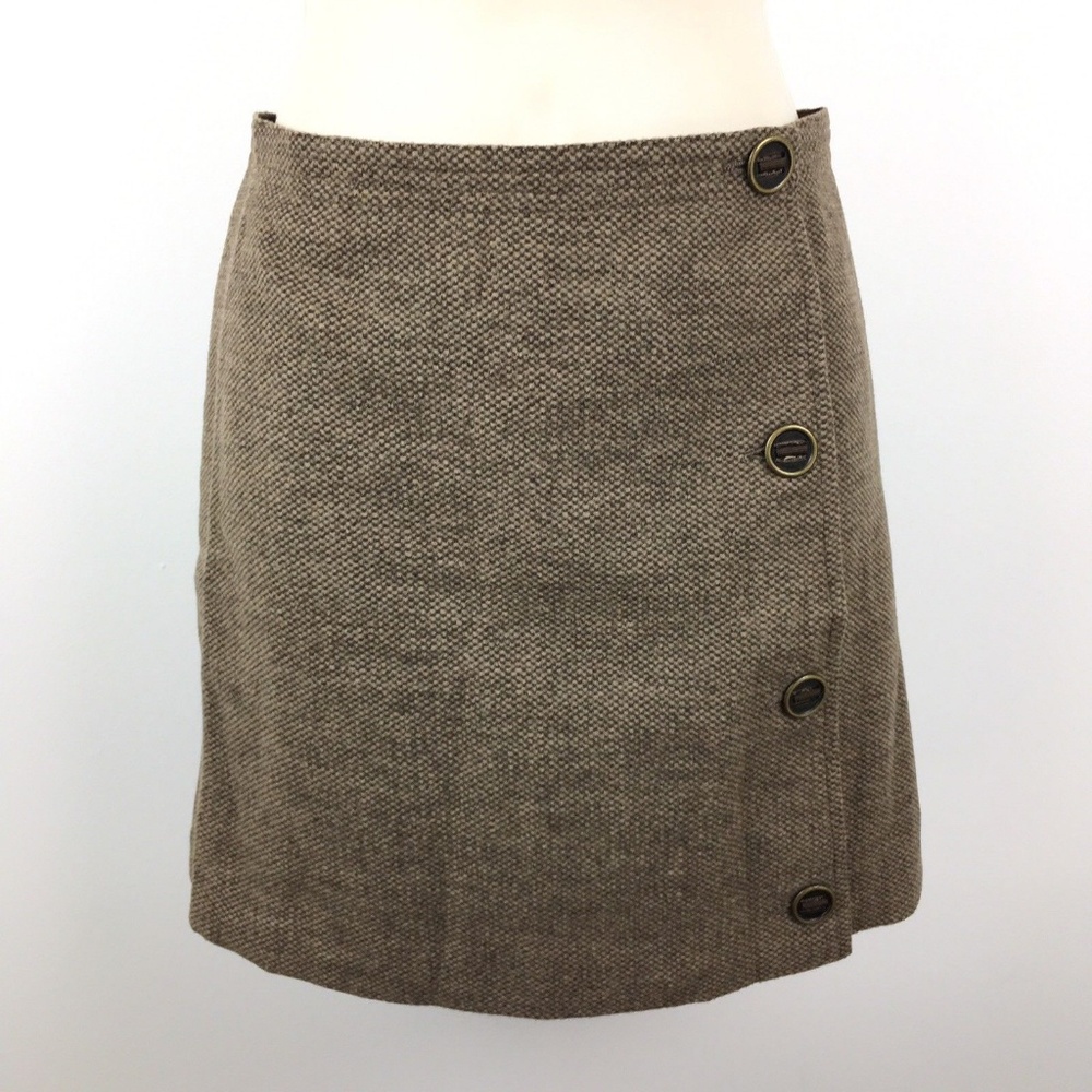 Prana Breathe Wool Blend Wrap Button Mini Skirt 4